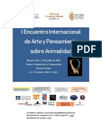 I Encuentro Internacional de Arte y Pensamiento Sobre Animalidad, 2da Circular