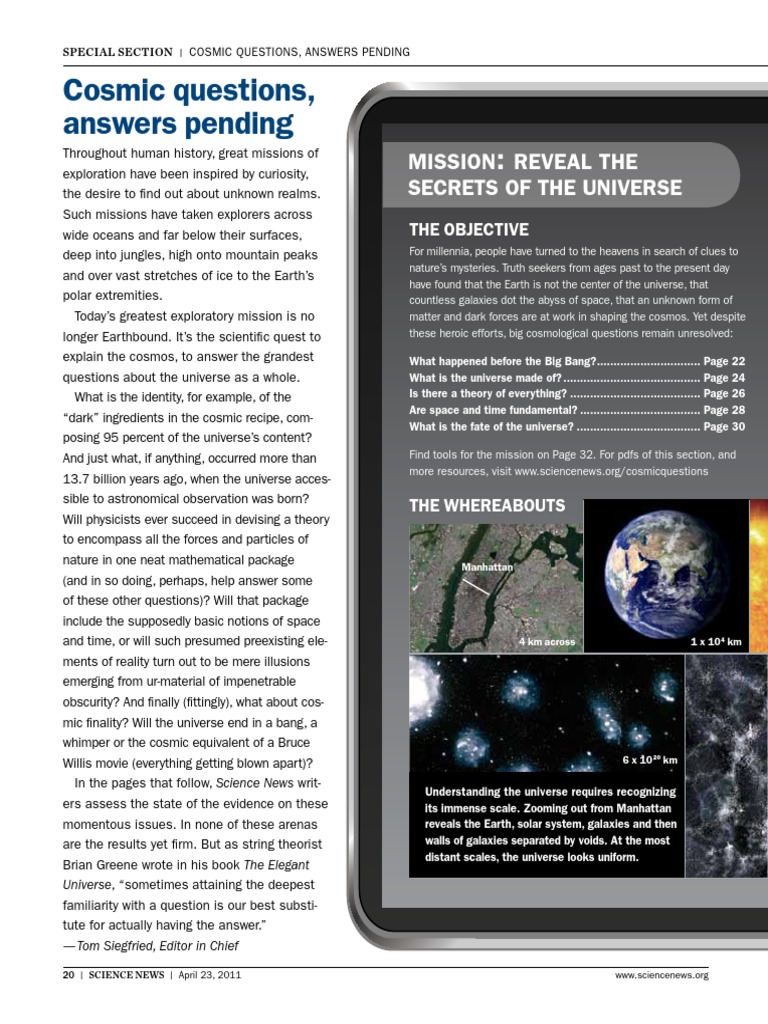 Cosmic Questions, Answers Pending: Mission Reveal The Secrets of The ...