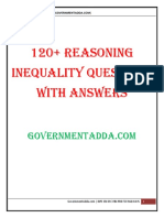 120+ Reasoning Inequality Questions With Answers: Visit Daily
