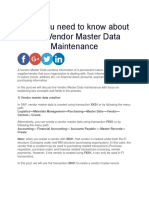 SAP Vendor Master Data Maintenance: What You Need to Know