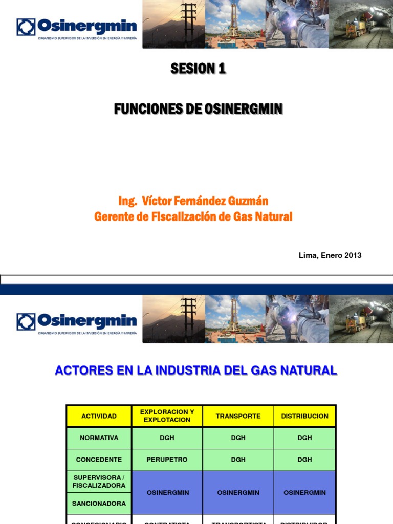Funciones de Osinergmin en Gas Natural | PDF | Litigios y Regulación ...