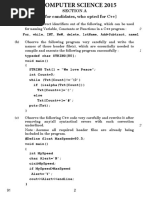 Section A (Only For Candidates, Who Opted For C++)