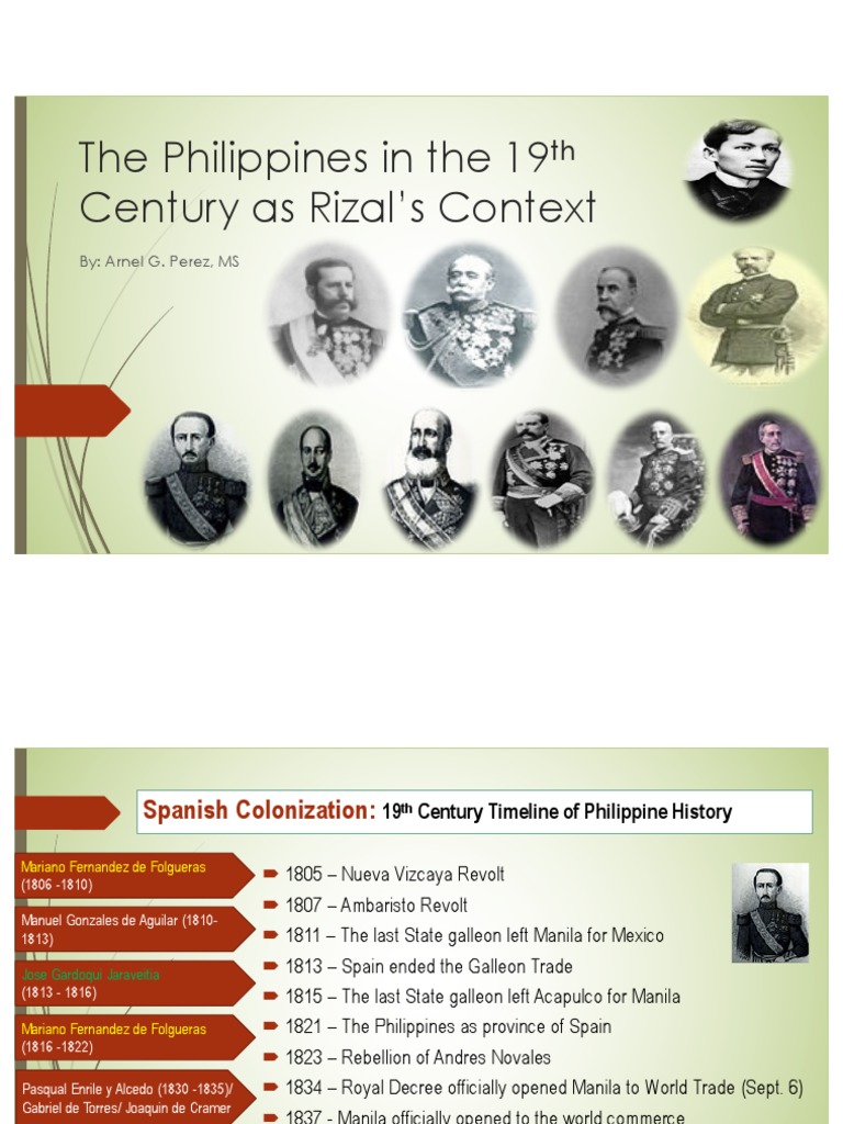 The Philippines in the 19th Century as Rizals Context Philippines