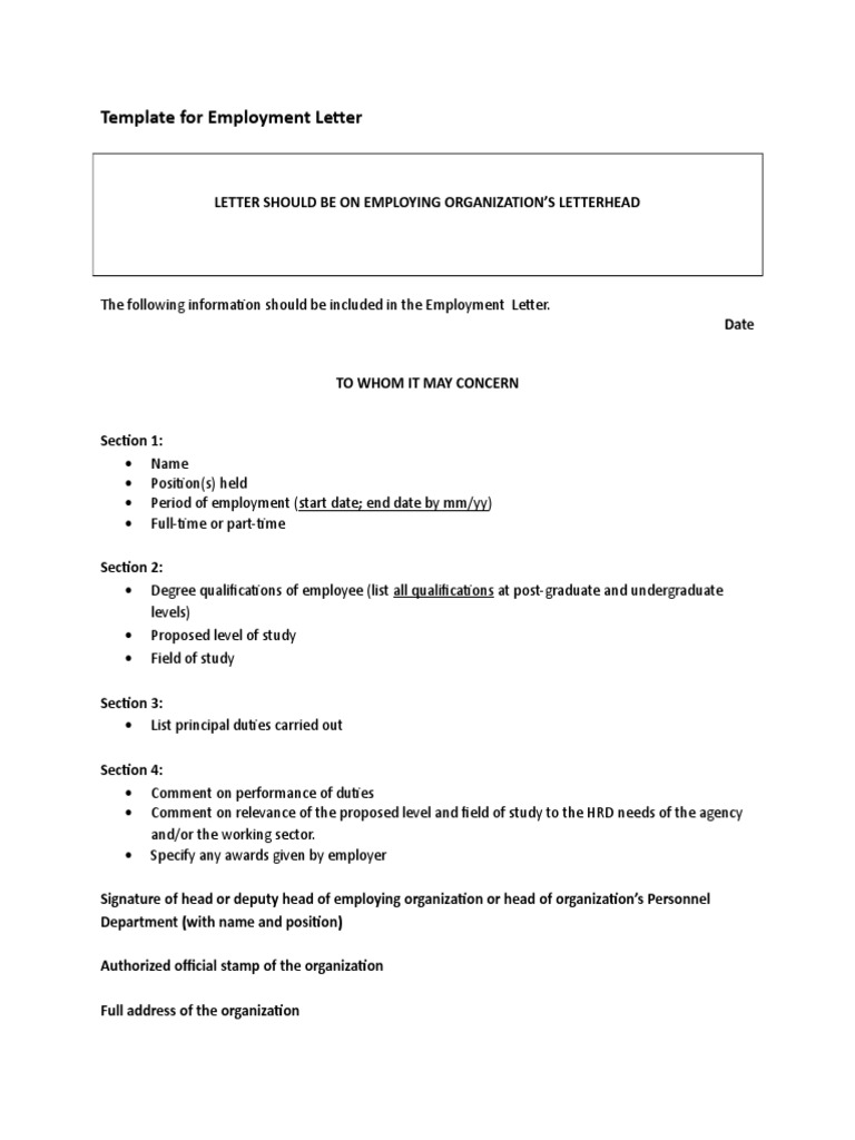 Employment Letter Template Guide | PDF | Business