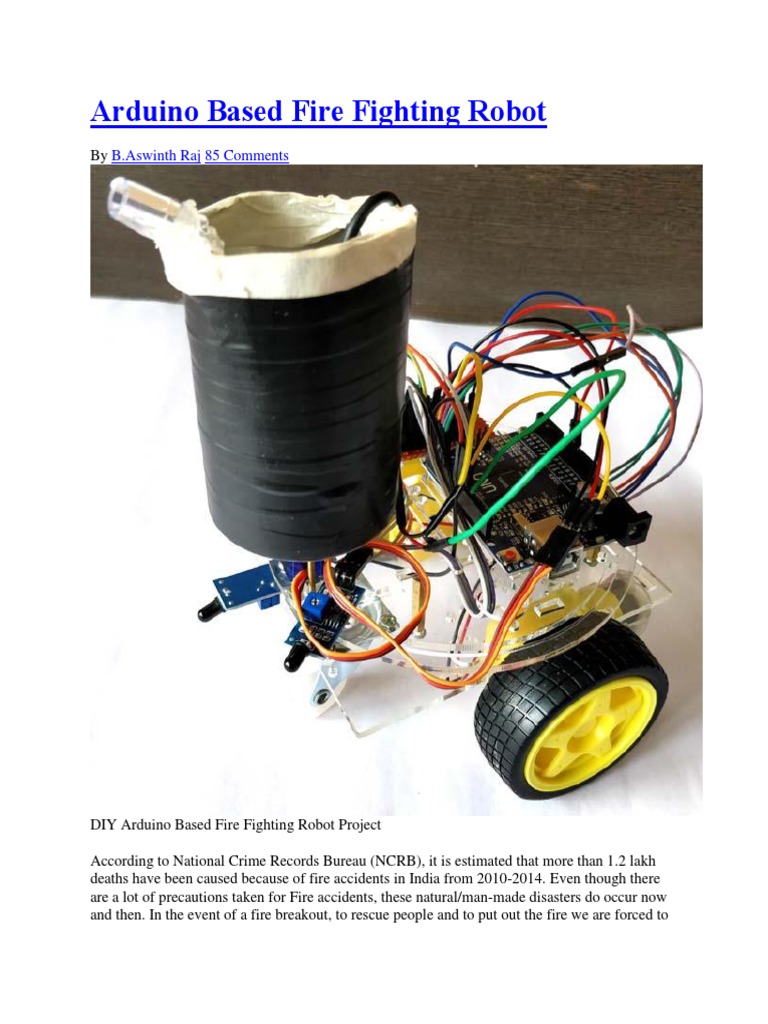 DIY Arduino Based Fire Fighting Robot Project | PDF | Fires | Arduino