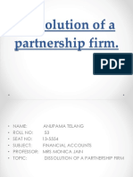 Dissolution of A Partnership Firm