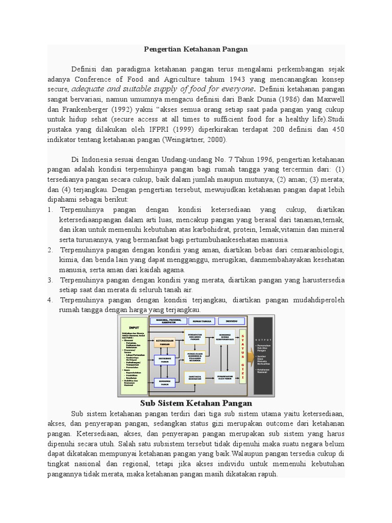 Definisi dan Konsep Ketahanan Pangan | PDF | Kesehatan Holistik | Sains ...