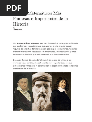 Matemáticas Famosas De La Historia