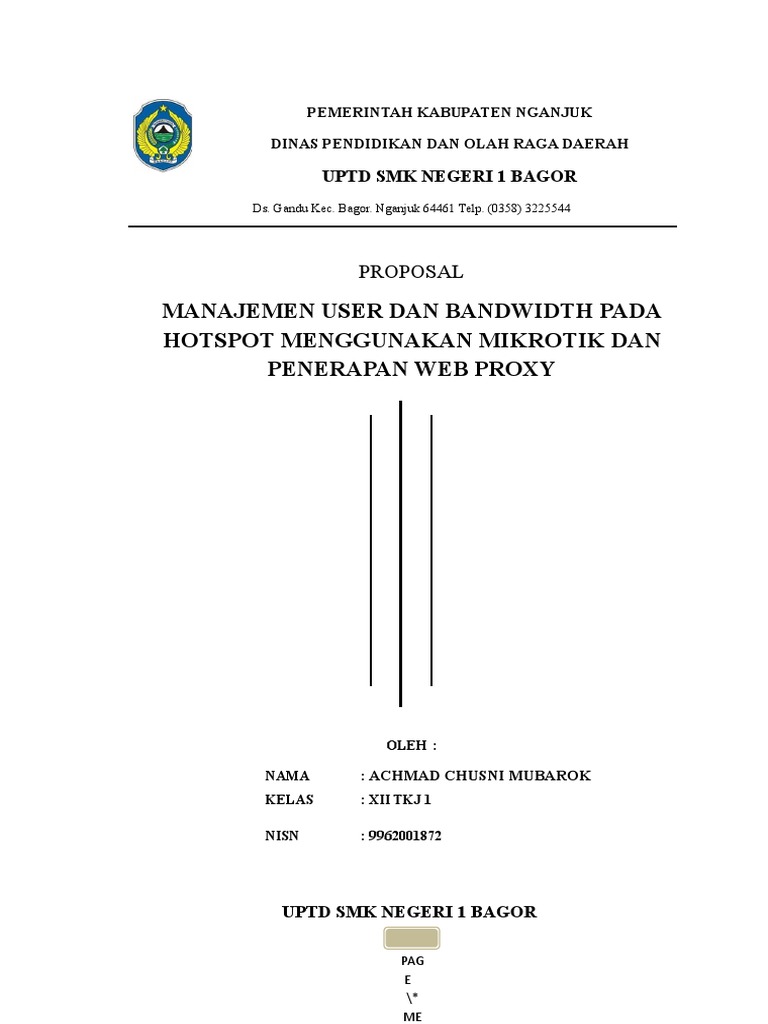 Contoh Laporan Kerja Proyek Tkj Docx