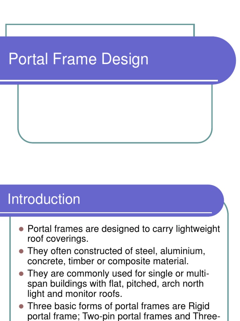 Portal Frame Design and Types | PDF