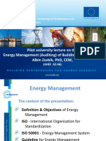 Pilot University Lecture On The Energy Management (Auditing) of Buildings MSC Program Albin Zsebik, PHD, Cem