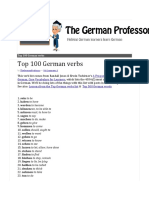 Top 100 German Verbs
