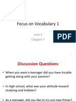 Focus On Vocabulary 1: Unit 2