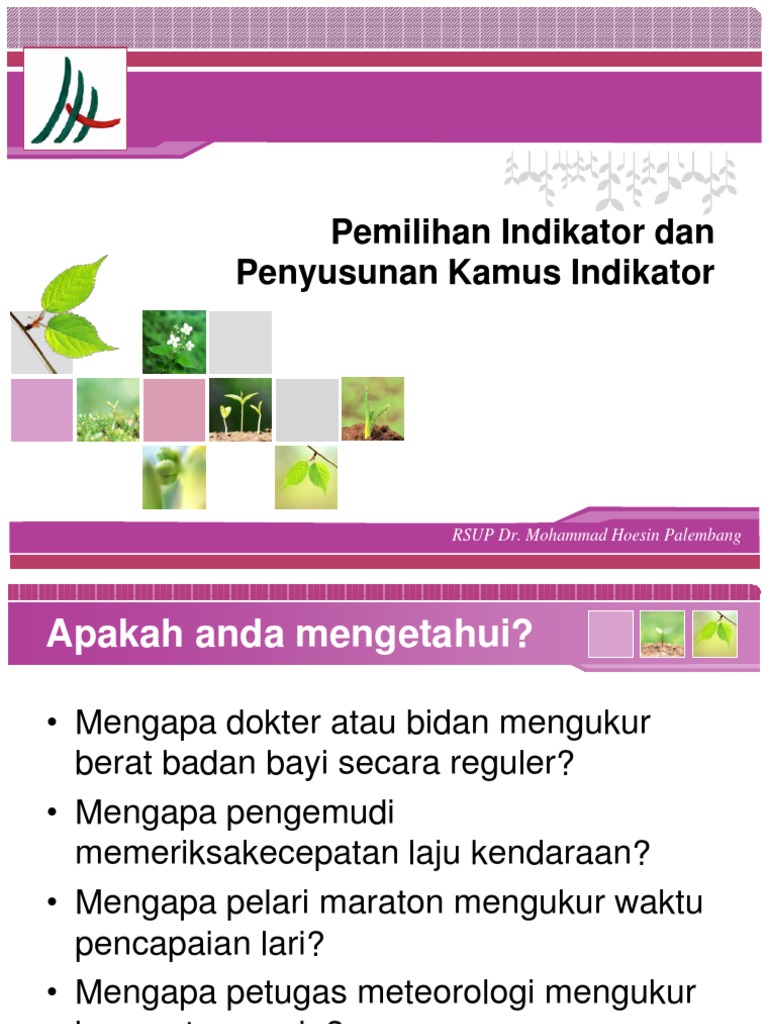Pemilihan Indikator Dan Penyusunan Kamus Indikator | PDF