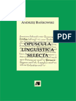 Andrzej Bańkowski - Opuscula Linguistica Selecta