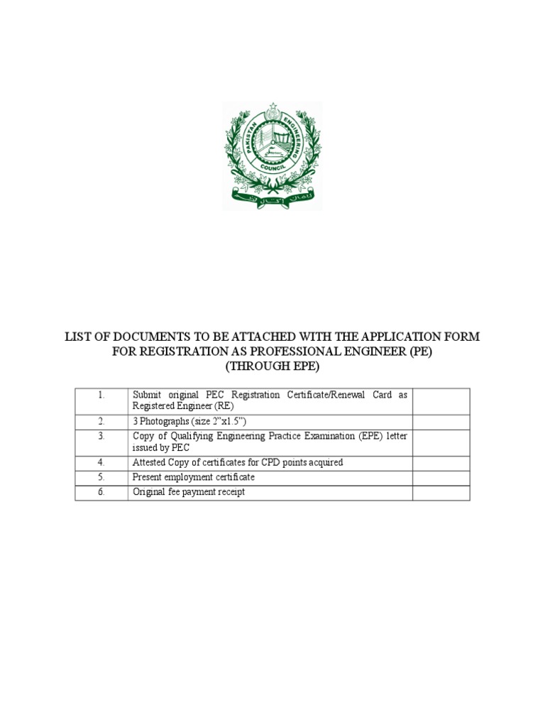 Required Documents for PE Registration | PDF | Business