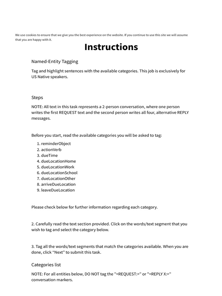 Instructions: Named-Entity Tagging | PDF | Linguistic Morphology ...
