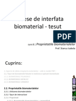 Procese de Interfata Biomaterial - Tesut: Proprietatile Biomaterialelor