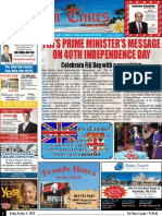 Fiji'S Prime Minister'S Message On 40Th Independence Day