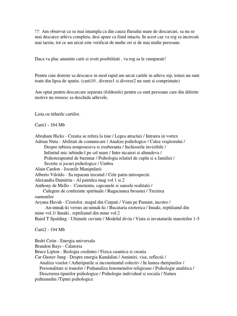 Ce Contin Arhivele | PDF