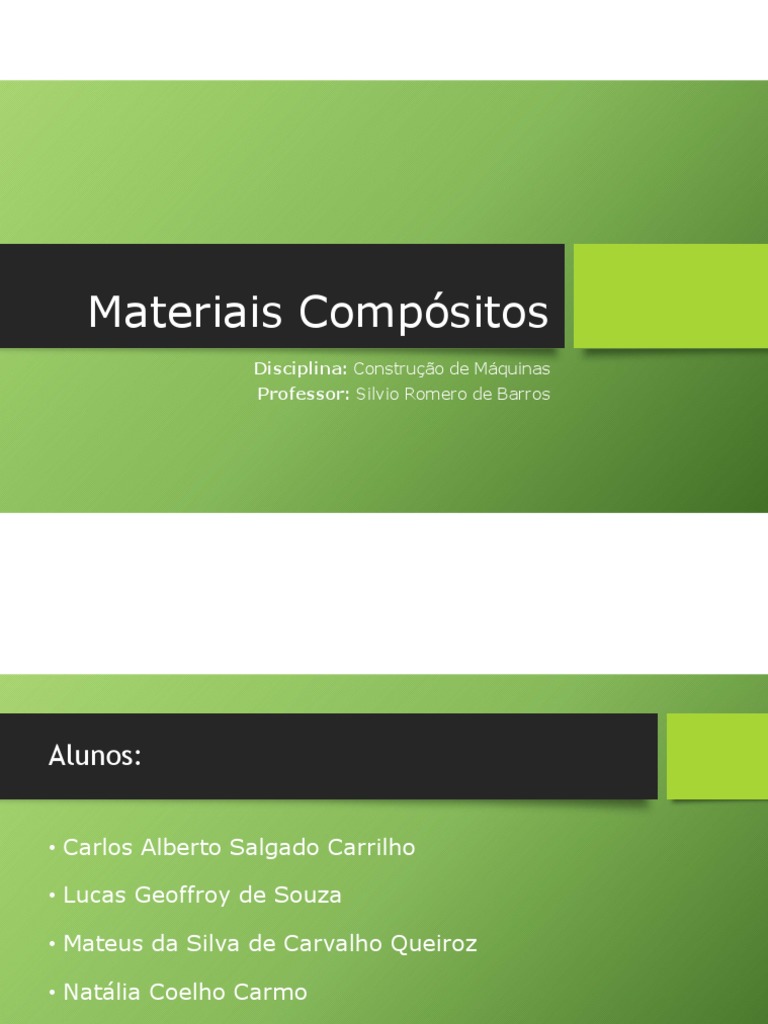 Materiais Compósitos na Construção de Máquinas | PDF | Material ...