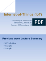 Internet-Of-Things (Iot) : Composed by M. Waheed Ul Hassan Msee (Uol), Bsee (Iub) Lecturer @cs Department of Lgu