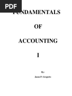 Fundamentals OF Accounting I: By: Jason P. Gregorio