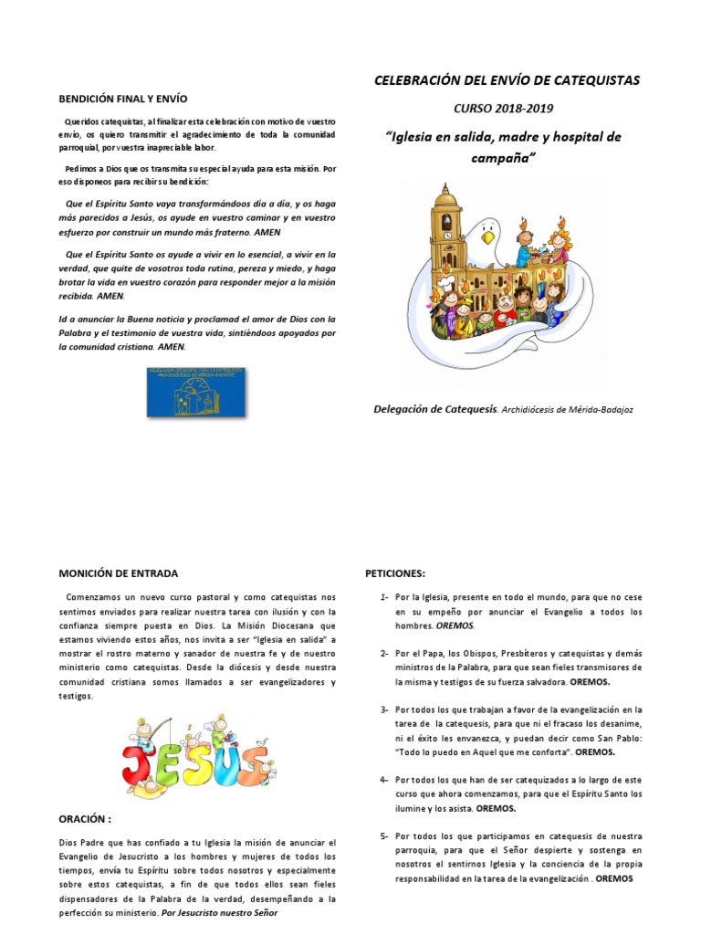 Rito de Envio Catequista 2018 | PDF | Iglesia Católica | Oración