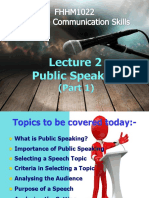 Lecture 2 - Public Speaking Part 1