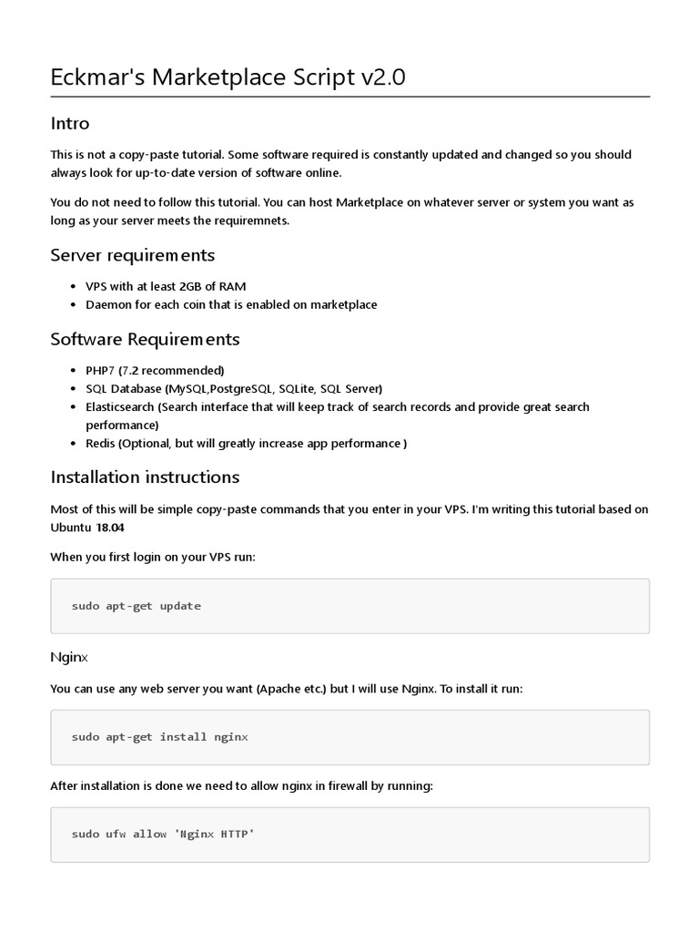 Eckmar Marketplace Script Installation Guide | PDF | Java Virtual ...