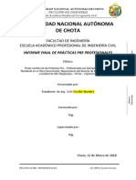 Estructura Informe Final de Prácticas Pre - Profesionales Unach