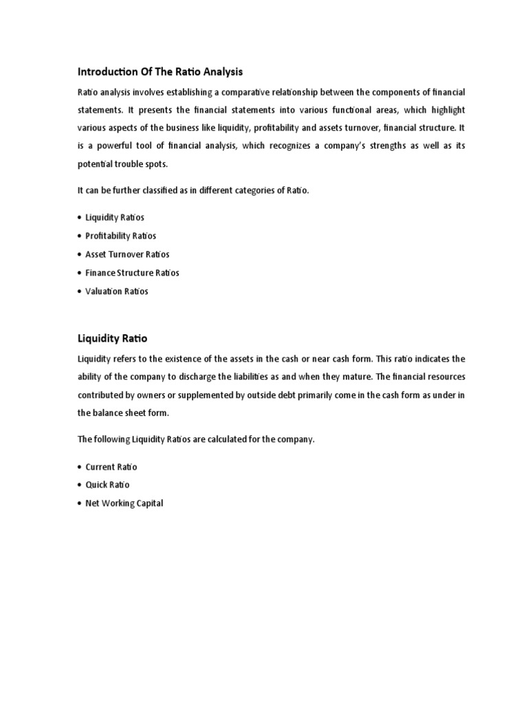 Introduction of The Ratio Analysis | PDF | Dividend | Return On Equity