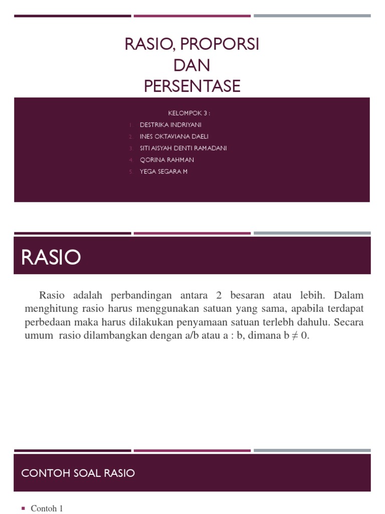 Contoh Soal Rasio dan Proporsi Matematika | PDF
