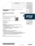 Mathematics (Linear) 4365/1H: Paper 1