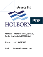Holborn Assets LTD: Address: Al Shafar Tower, Level 15, Barsha Heights, Dubai 333851 UAE