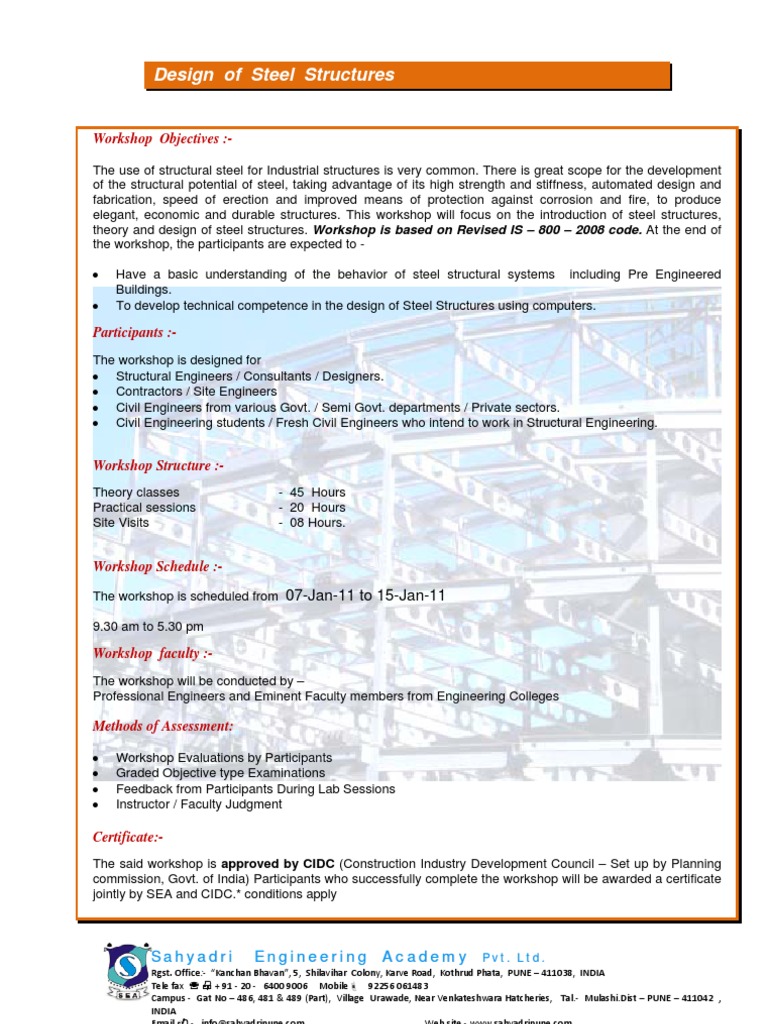 Steel Structures Workshop | PDF | Steel | Structural Steel