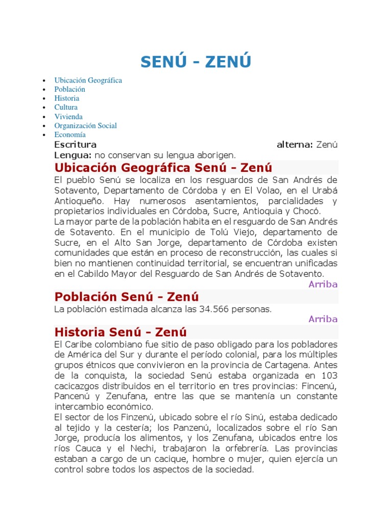 Cultura y ubicación de los Zenúes | PDF | Naturaleza