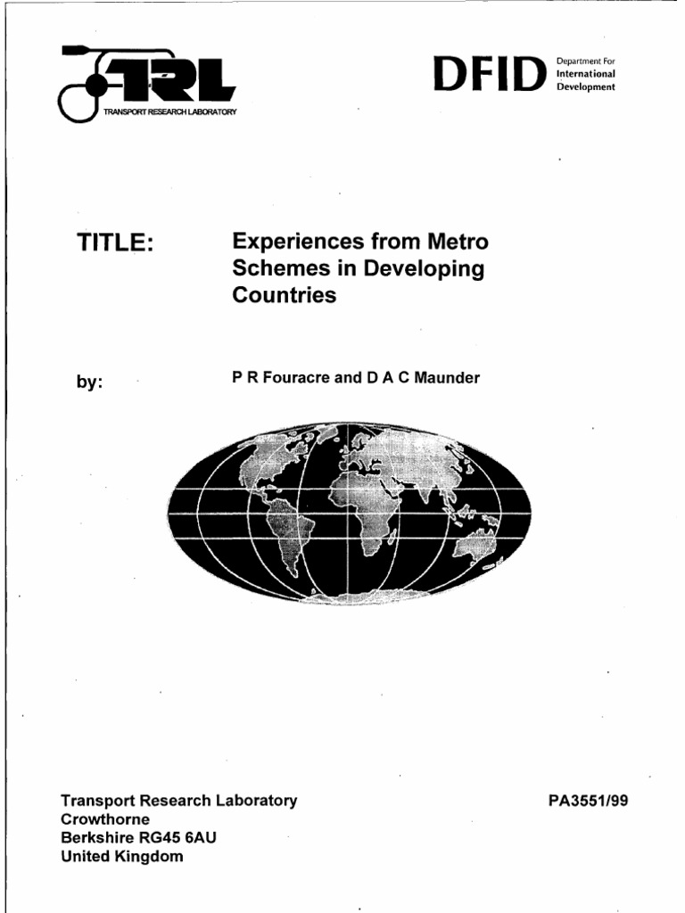 Metro Schemes in Developing Countries | PDF | Rapid Transit | Public ...