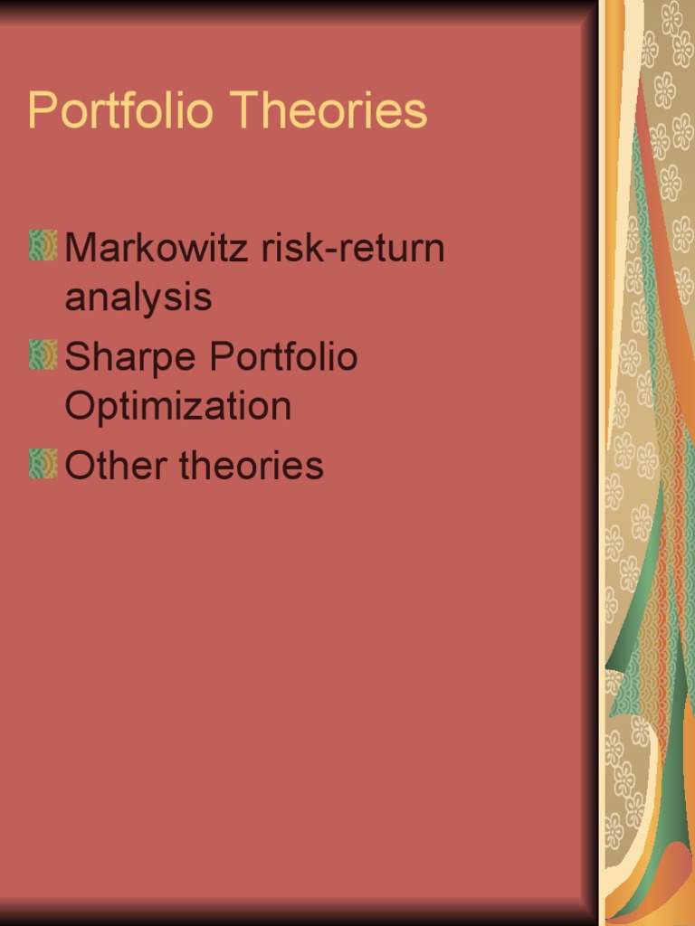 Comprehensive Guide to Portfolio Theories | PDF | Modern Portfolio ...