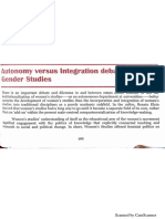 Autonomy Vs Integration Debate in Gender Studies PDF