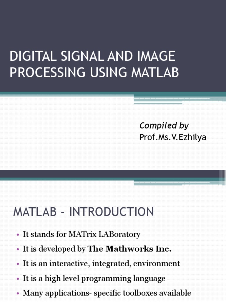 Digital Signal and Image Processing Using Matlab Compiled by PDF