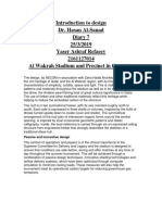 Introduction To Design Dr. Hasan Al-Sanad Diary 7 25/3/2019 Yaser Ashraf Refaeey 2161127014 Al Wakrah Stadium and Precinct in Qatar