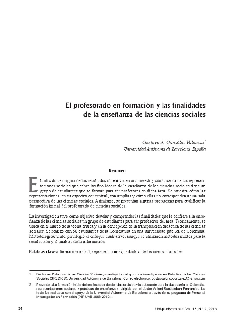 Finalidades de la enseñanza en ciencias sociales | PDF | Maestros | Science
