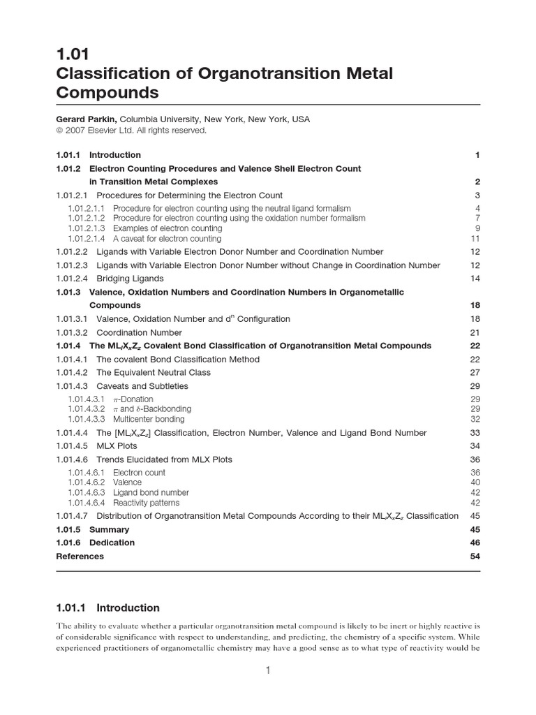 Comprehensive Organometallic Chemistry Iii Volume 1 Pdf Coordination Complex Ligand