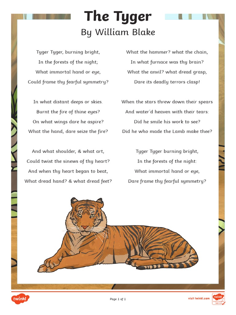 Poetry The Tyger PDF Poetry