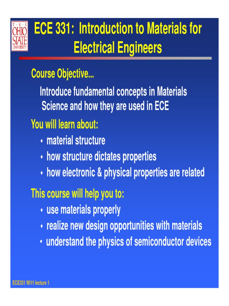 ECE 331: Materials for Electrical Engineers | PDF | Materials Science ...