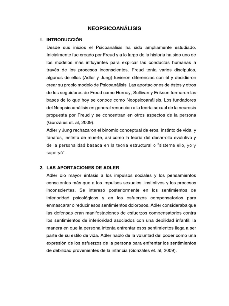 Introducción al Neopsicoanálisis | PDF | Psicoanálisis | Sigmund Freud