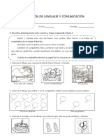 Evaluación de Lenguaje y Comunicación. Apresto. Marzo