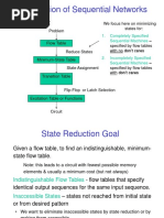 Optimization of Sequential Networks: Step in Synthesis