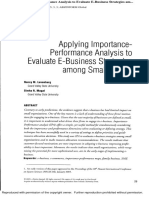 Applying Importance-Performance Analysis To Evaluate E-Business Strategies Among Small Firms1